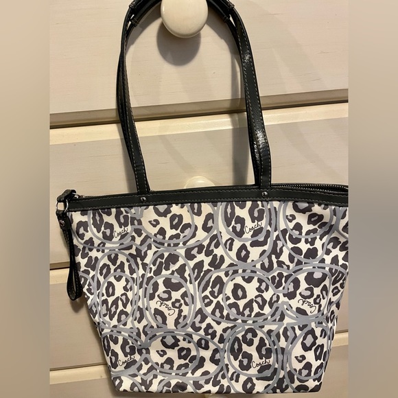 Coach Gray Leopard Print Tote - Picture 2 of 7